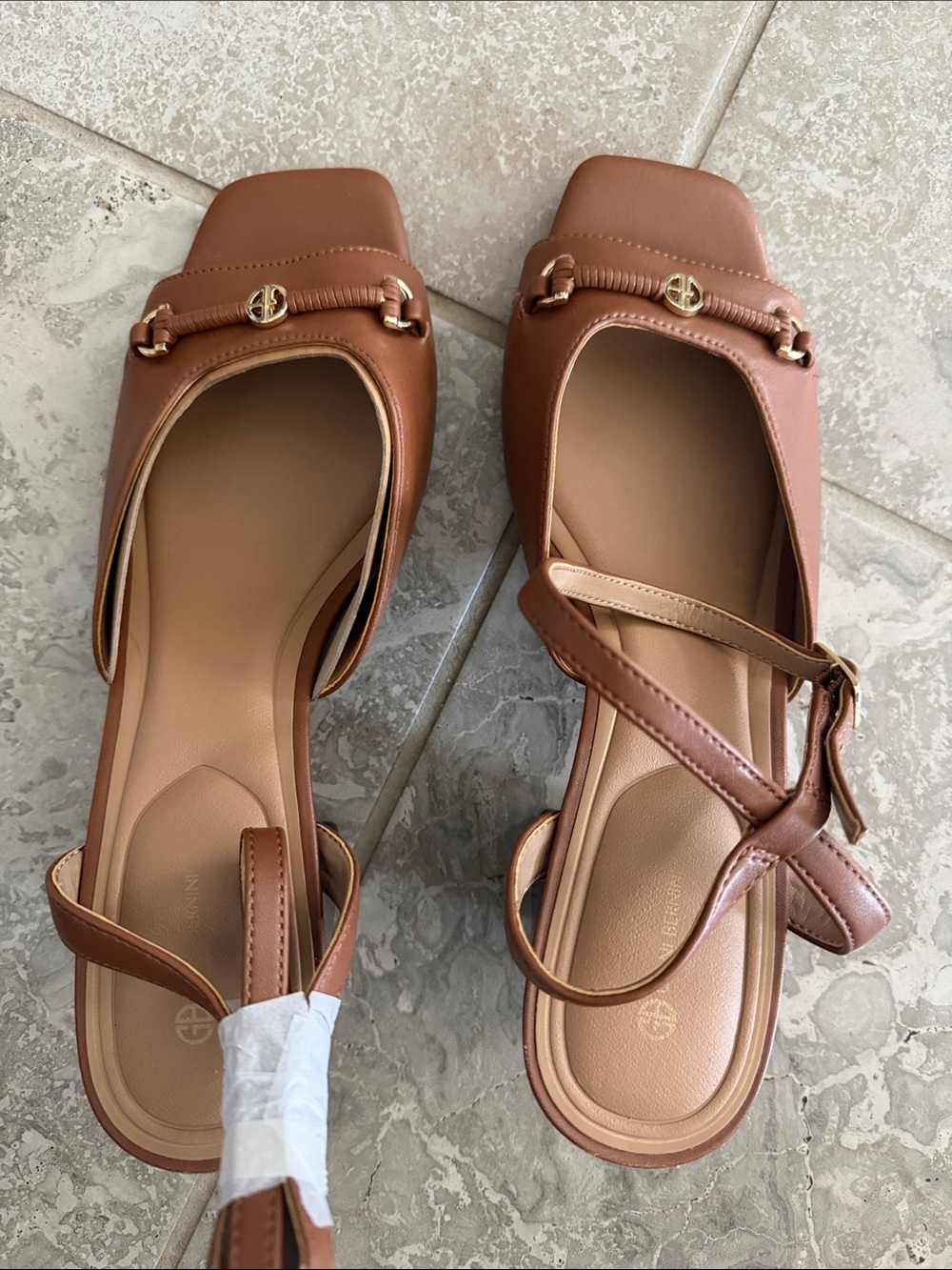 Giani Bernini Giorgianna Block Heel Sling Back Brown Dress Sandals, Size 11, NWT - Picture 2 of 7